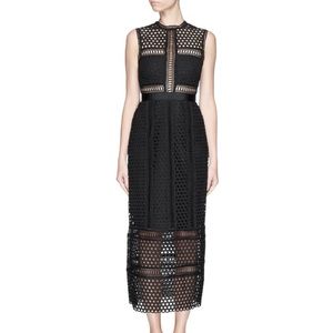 Authentic Self-Portrait Crochet Midi Column Dress